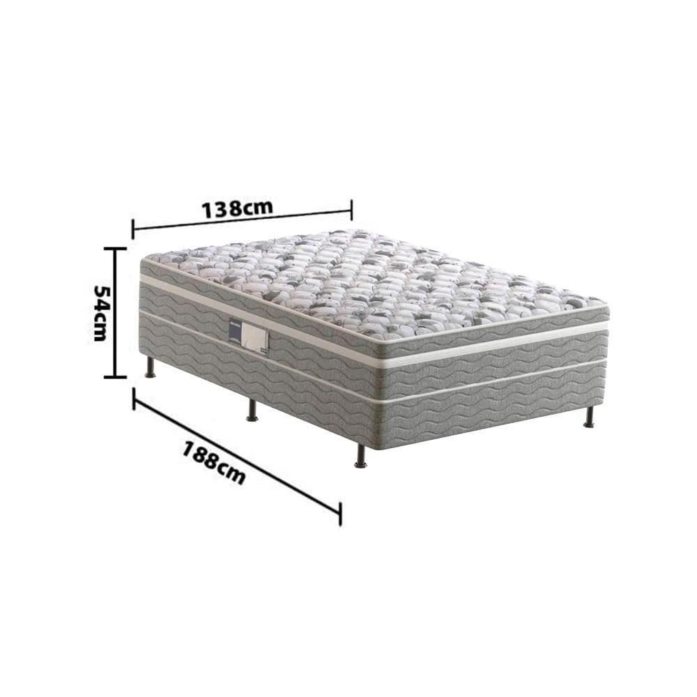 Cama Box Conjugada Casal Probel PROdormir Advanced com Espuma D28 - 54x138x188 cm + Cabeceira para Cama de Casal Santos Andirá Havana Plus com Mesa - 4