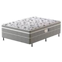 Cama Box Conjugada Casal Probel PROdormir Advanced com Espuma D28 - 54x138x188 cm + Cabeceira para Cama de Casal Santos Andirá Havana Plus com Mesa - 2