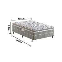 Cama Box Conjugada Casal Probel PROdormir Advanced com Espuma D28 - 54x138x188 cm + Cabeceira para Cama de Casal Santos Andirá Havana Plus com Mesa - 4