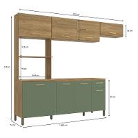 Cozinha Compacta Kappesberg Luna com 8 Porta, 1 Gaveta e 4 Prateleiras - 258cm de largura - 4