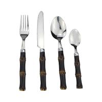 Faqueiro 24 peças Dynasty em Aço Inox Cabo em Polipropileno Estilo Bambu Escuro - 1