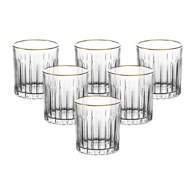 Jogo de Copos Baixos L’Hermitage Soho com Borda Dourada 310ml - 6 Peças