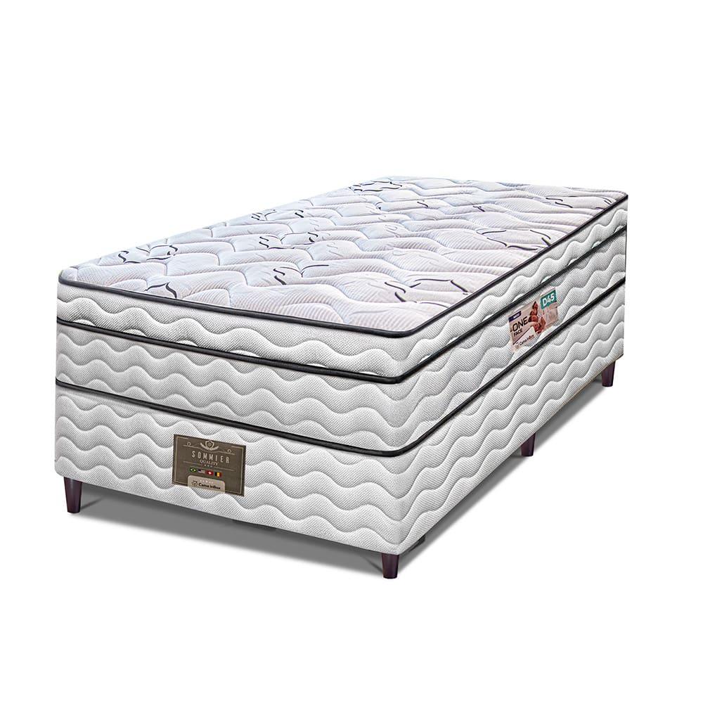 Cama Box Solteiro Cama Inbox Moderne Ortopédico com Camada Especial de Espuma D45 63x88x188cm - Branco/Grafite - 2