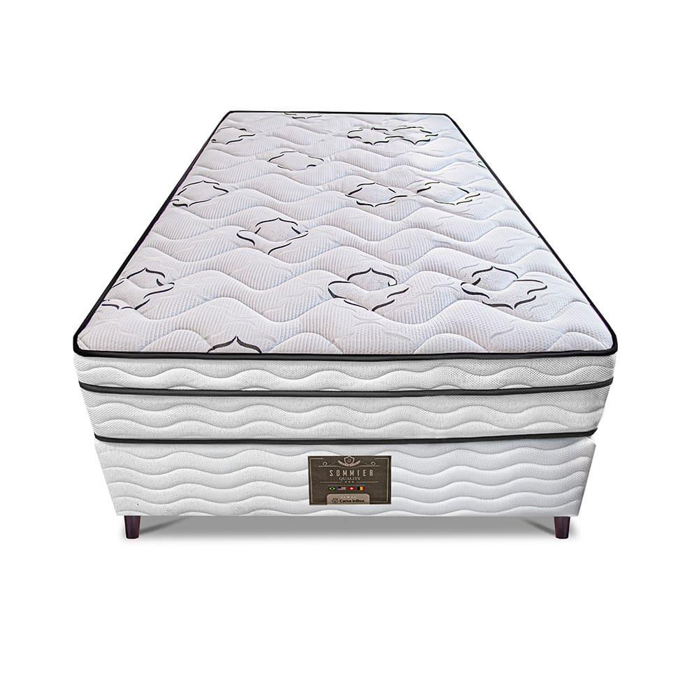 Cama Box Solteiro Cama Inbox Moderne Ortopédico com Camada Especial de Espuma D45 63x88x188cm - Branco/Grafite - 3