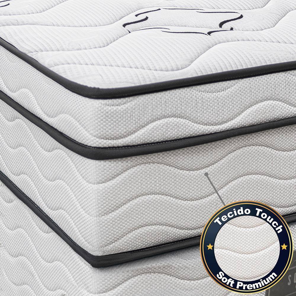 Cama Box Solteiro Cama Inbox Moderne Ortopédico com Camada Especial de Espuma D45 63x88x188cm - Branco/Grafite - 4