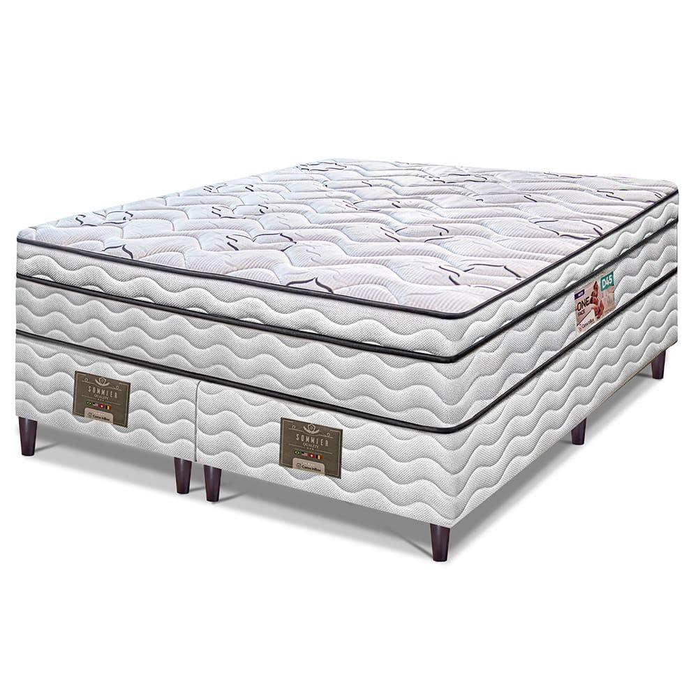 Cama Box King Size Bipartida Cama inBox Moderne Ortopédico com Camada Especial de Espuma D45 63x193x203cm - Branco/Grafite - 2