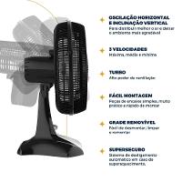 Ventilador de Mesa 2 em 1 Britânia Maxx Force BVT405 40cm 6 Pás 3 Velocidades 150W Preto - 8