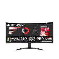 Monitor UltraWide 34” LG 34WR50QC-B com Tela VA, WQHD, 100Hz, AMD FreeSync, HDR10, PBP – Preto - 1
