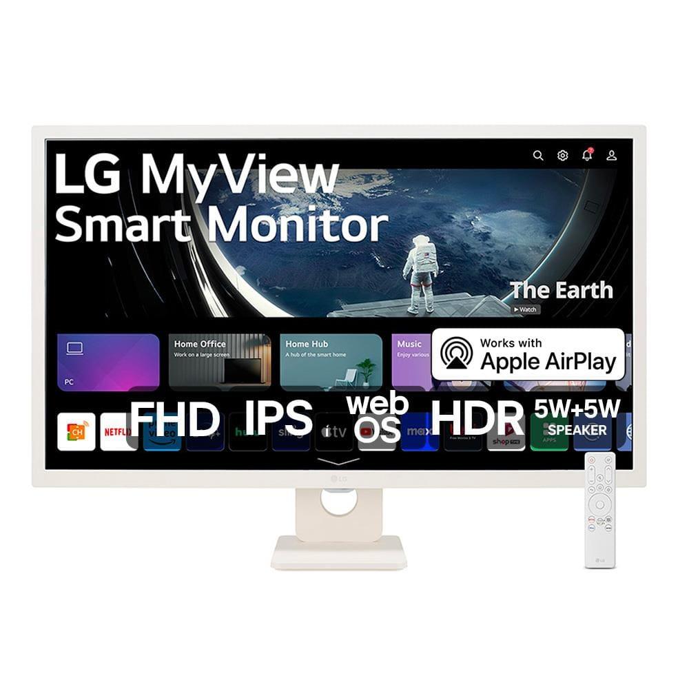 Monitor LG 32” MyView Smart 32SR50F-W com Tela IPS, Full HD, WebOs, Screen Share, HDR10, ThinQ, Air Play 2, Bluetooth, USB e HDMI - Branco - 2