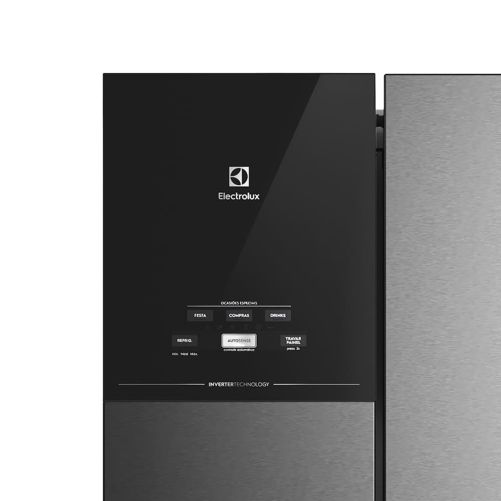 Geladeira Electrolux Frost Free Inverter Efficient AutoSense 3 Portas Black Inox Look 480L - 14