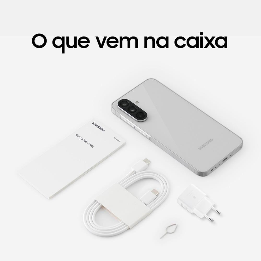 Smartphone Samsung Galaxy A56 5G Cinza 256GB, 8GB RAM, Câmera Tripla 50MP, Tela 6.7", IP67, NFC e Recursos AI + Galaxy Fit3 Grafite Display de 1.6" - 4