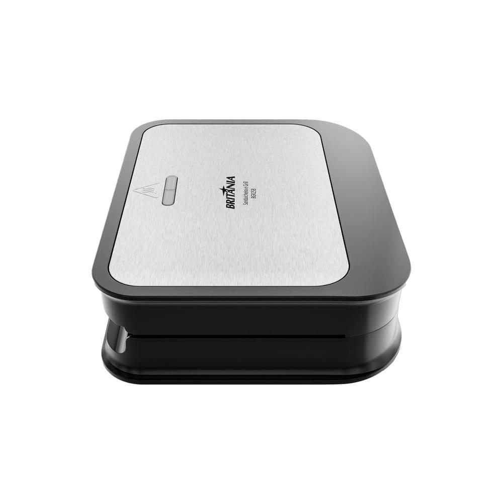 Sanduicheira e Grill Britânia BGR25B com Revestimento antiaderente, Trava de Fechamento e Base Antiderrapante – Preto/Inox - 3