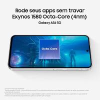 Smartphone Samsung Galaxy A56 5G Verde 128GB, 8GB RAM, Câmera Tripla 50MP, Tela 6.7", IP67, NFC e Recursos AI + Galaxy Fit3 Grafite Display de 1.6" - 8