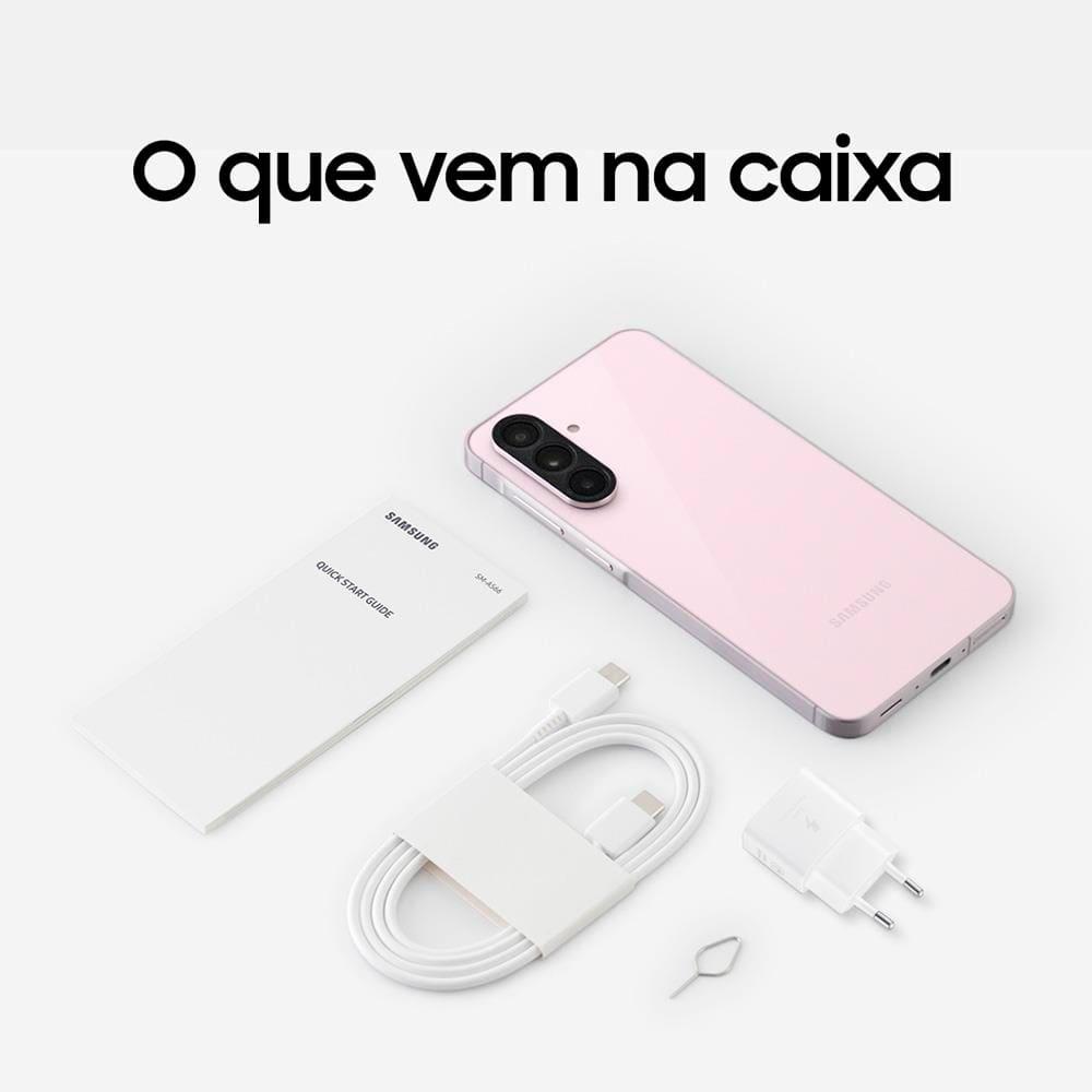 Smartphone Samsung Galaxy A56 5G Rosa 256GB, 8GB RAM, Câmera Tripla 50MP, Tela 6.7", IP67, NFC e Recursos AI + Galaxy Fit3 Grafite Display de 1.6" - 4