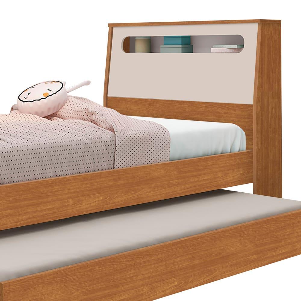 Bicama Solteiro Barreto Manu com Baú - Nature/Off White - 3