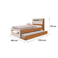 Bicama Solteiro Barreto Manu com Baú - Nature/Off White - 4