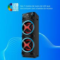 Torre de Som Amplificada Mondial TM-2200 com Bluetooth, Função Passa Pasta e Integração com Guitarra e Microfone Bivolt - 2200W - 6