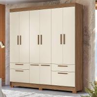 Guarda-Roupa Casal Santos Andirá Curitiba com 8 Portas, 4 Gavetas e 5 Prateleiras – 194,4cm de largura - 2