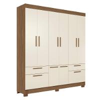 Guarda-Roupa Casal Santos Andirá Curitiba com 8 Portas, 4 Gavetas e 5 Prateleiras – 194,4cm de largura