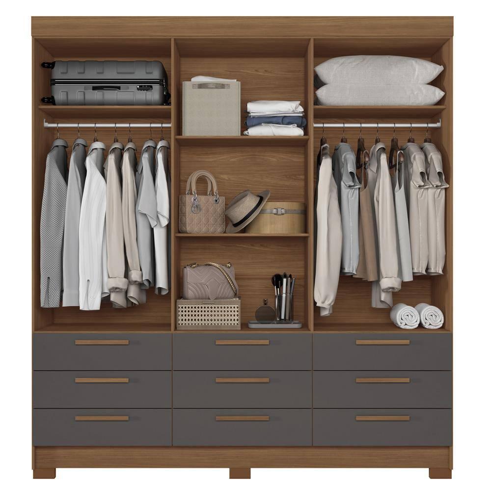 Guarda-Roupa Casal Santos Andirá Colombo com 6 Portas, 9 Gavetas e 4 Prateleiras – 194,4cm de largura - 4