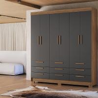 Guarda-Roupa Casal Santos Andirá Colombo com 6 Portas, 9 Gavetas e 4 Prateleiras – 194,4cm de largura - 1