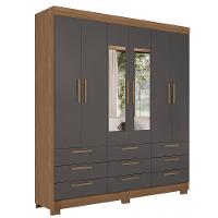 Guarda-Roupa Casal Santos Andirá Colombo com 6 Portas, 9 Gavetas e 4 Prateleiras – 194,4cm de largura - 2