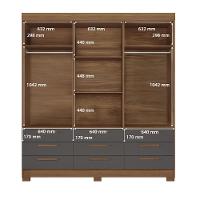 Guarda-Roupa Casal Santos Andirá Colombo com 6 Portas, 9 Gavetas e 4 Prateleiras – 194,4cm de largura - 8