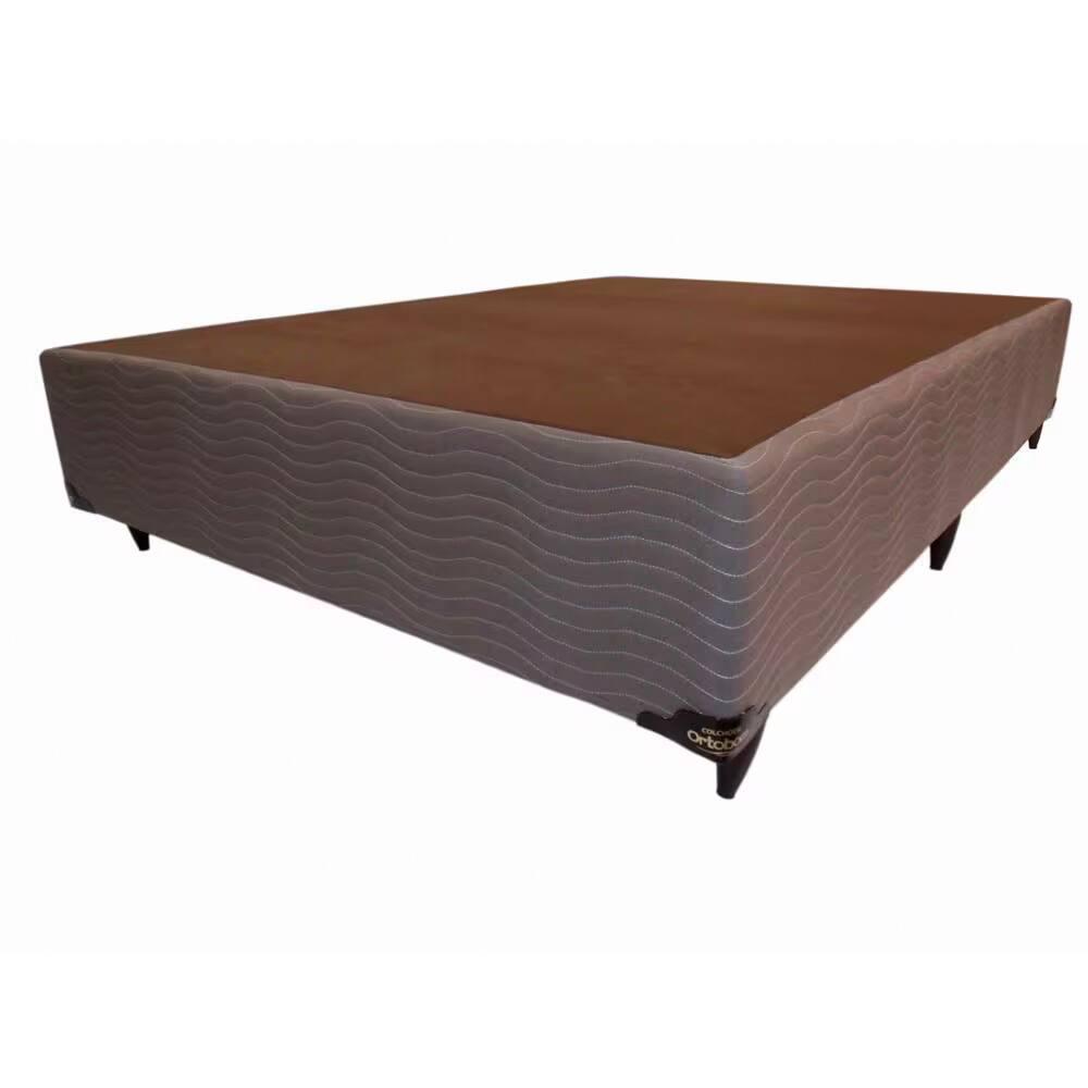 Cama Box de Casal Ortobom New Magestic com Molas Ensacadas 68x138x188 cm - Marrom/Cinza - 2