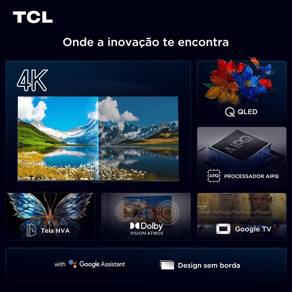 Smart TV 65” TCL QLED 4K Ultra HD 65P7K com Sistema Operacional Google TV, HDR10+, HDMI 2.1, Chromecast built-in, Dolby Vision e Atmos - 12