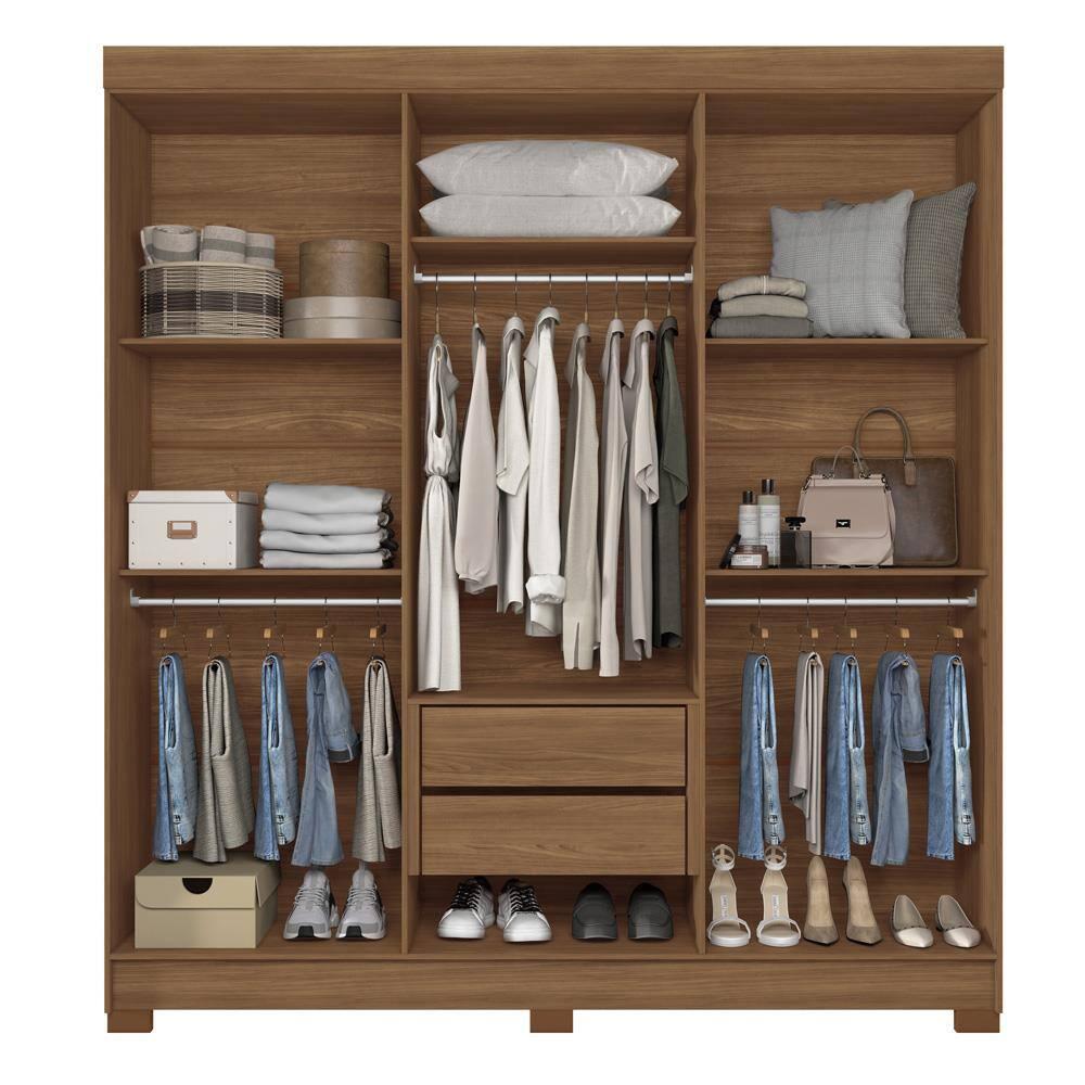 Guarda-Roupa Casal Santos Andirá Toledo com 6 Portas, 2 Gavetas e 5 Prateleiras - 194,4cm de largura - 4