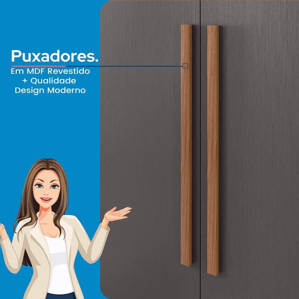 Guarda-Roupa Casal Santos Andirá Toledo com 6 Portas, 2 Gavetas e 5 Prateleiras - 194,4cm de largura - 6