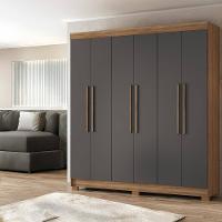 Guarda-Roupa Casal Santos Andirá Toledo com 6 Portas, 2 Gavetas e 5 Prateleiras - 194,4cm de largura - 1