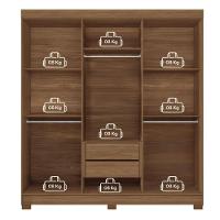 Guarda-Roupa Casal Santos Andirá Toledo com 6 Portas, 2 Gavetas e 5 Prateleiras - 194,4cm de largura - 8