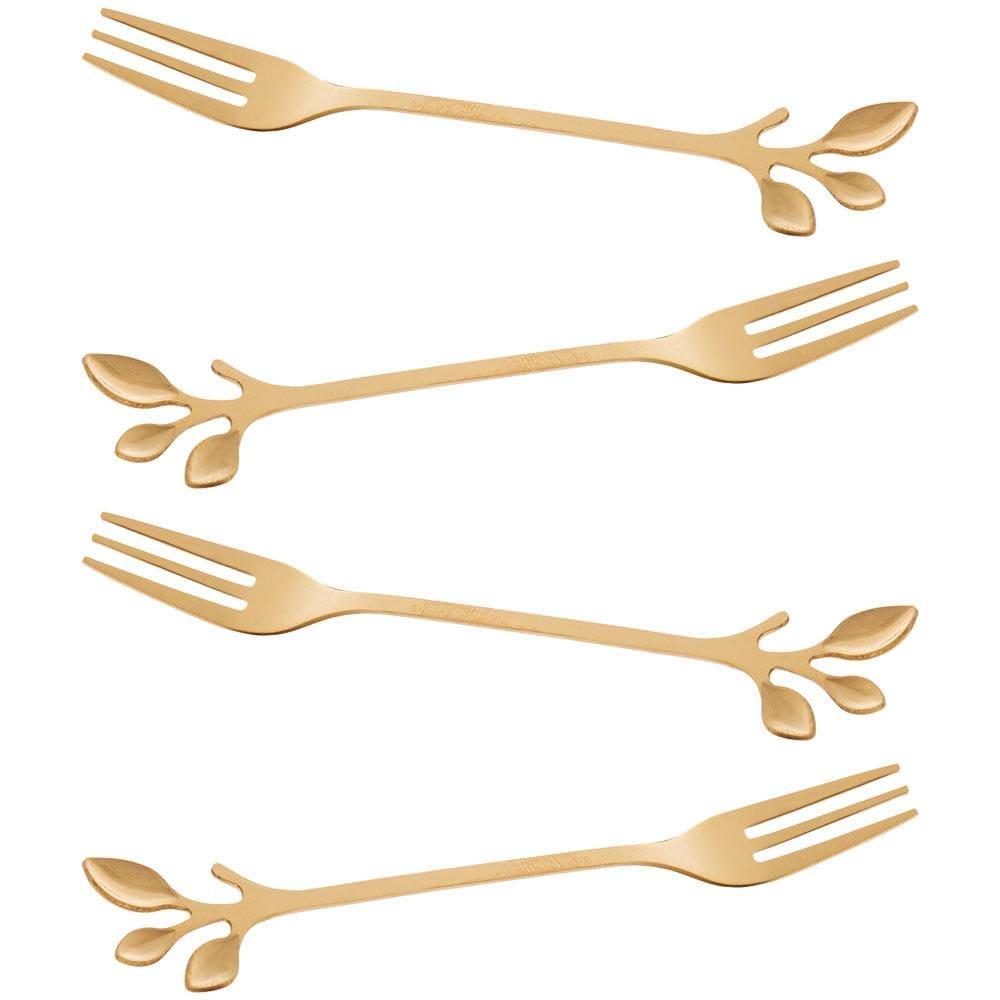 Conjunto Garfos para Aperitivo Wolff Gourmet Dourado - 4 Peças - 1