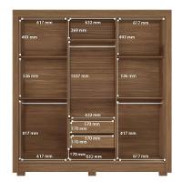 Guarda-Roupa Casal Santos Andirá Maringa com 3 Portas de Correr, 2 Gavetas e 5 Prateleiras - 194,4cm de largura - 7