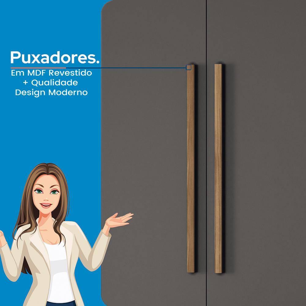 Guarda-Roupa Solteiro Santos Andirá Sarandi com 4 Portas, 2 Gavetas e 4 Prateleiras - 130cm de largura - 5