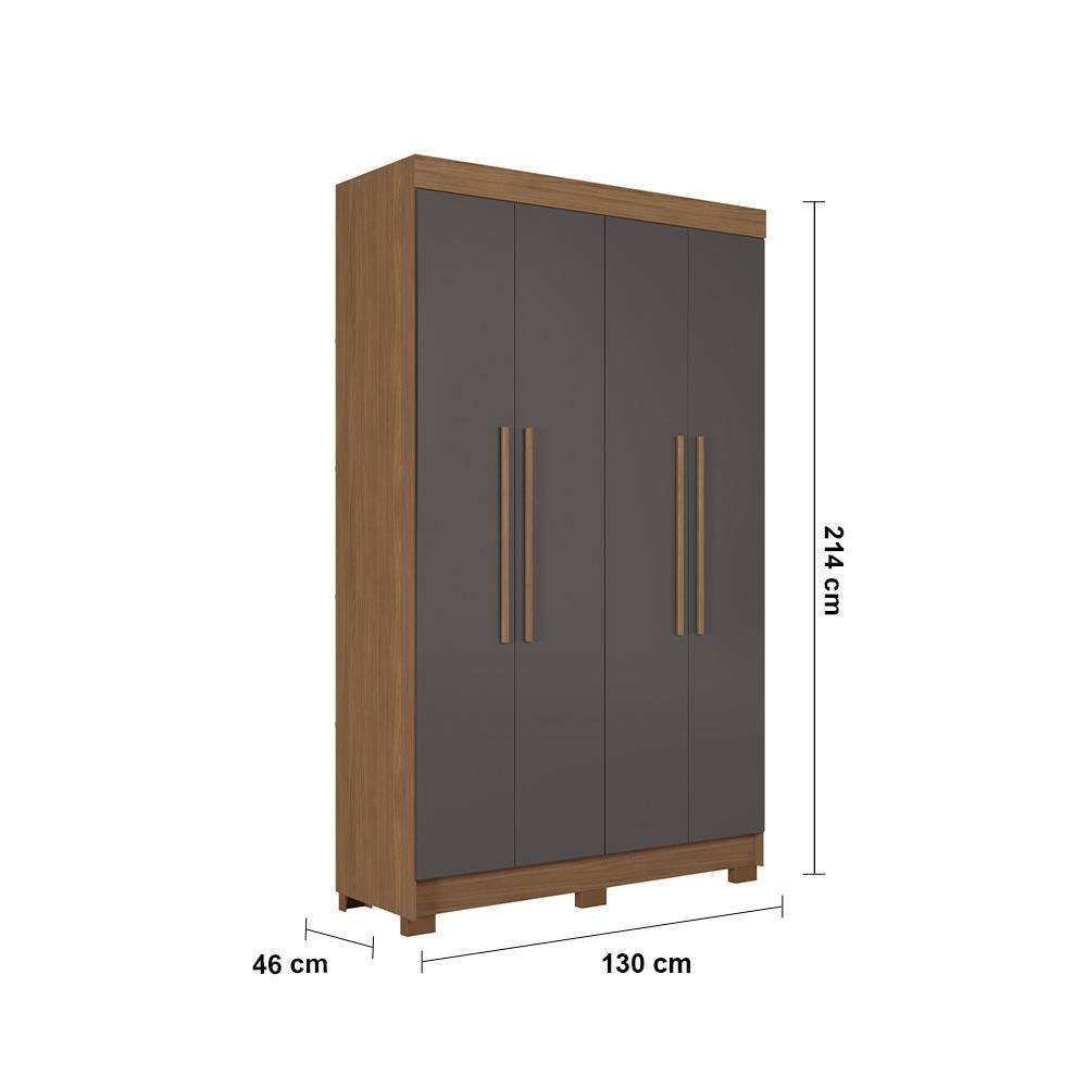 Guarda-Roupa Solteiro Santos Andirá Sarandi com 4 Portas, 2 Gavetas e 4 Prateleiras - 130cm de largura - 8