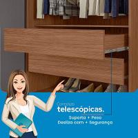 Guarda-Roupa Solteiro Santos Andirá Sarandi com 4 Portas, 2 Gavetas e 4 Prateleiras - 130cm de largura