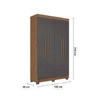 Guarda-Roupa Solteiro Santos Andirá Sarandi com 4 Portas, 2 Gavetas e 4 Prateleiras - 130cm de largura - 8