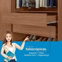 Guarda-Roupa Solteiro Santos Andirá Sarandi com 4 Portas, 2 Gavetas e 4 Prateleiras - 130cm de largura - 6