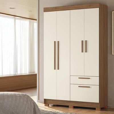 Guarda-Roupa Solteiro Santos Andirá Londrina com 4 Portas, 2 Gavetas e 3 Prateleiras - 130cm de largura