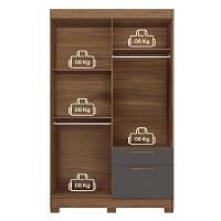 Guarda-Roupa Solteiro Santos Andirá Londrina com 4 Portas, 2 Gavetas e 3 Prateleiras - 130cm de largura - 9