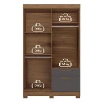 Guarda-Roupa Solteiro Santos Andirá Londrina com 4 Portas, 2 Gavetas e 3 Prateleiras - 130cm de largura - 10