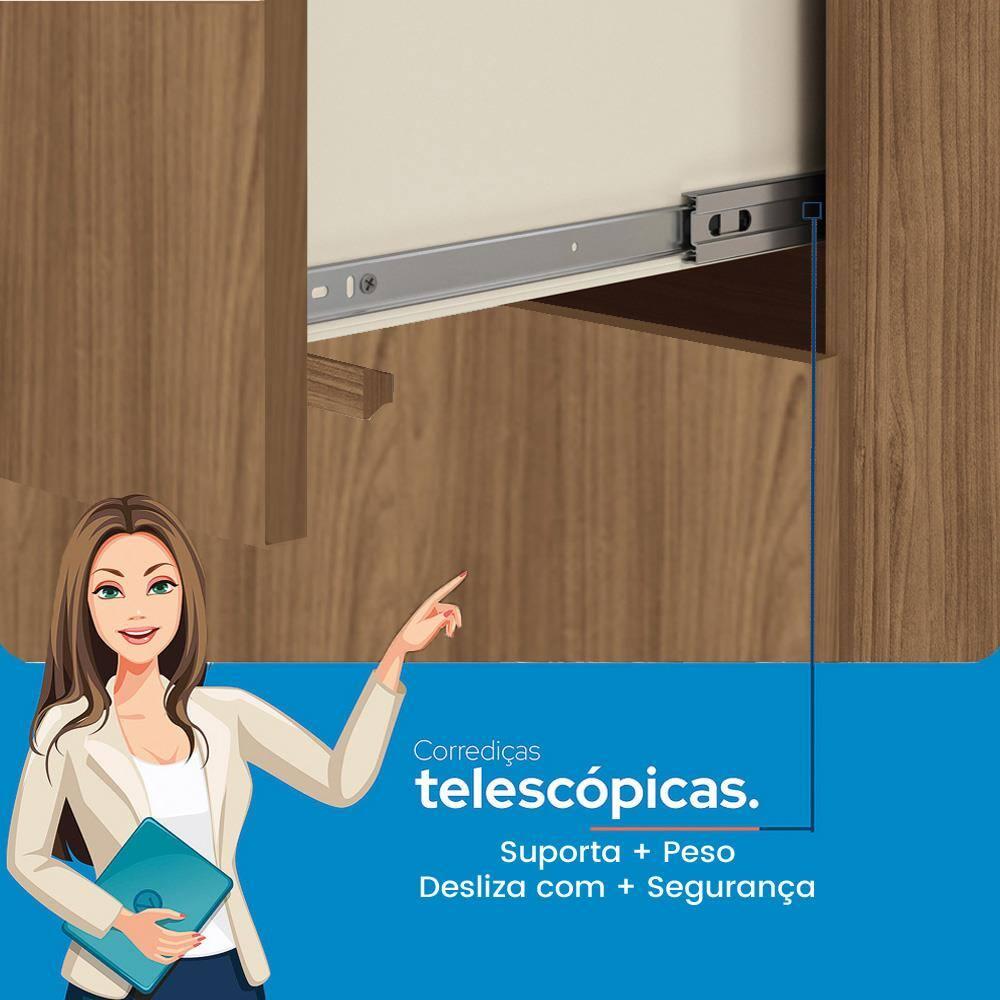 Guarda-Roupa Solteiro Santos Andirá Londrina com 4 Portas, 2 Gavetas e 3 Prateleiras - 130cm de largura - 6