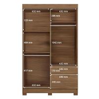 Guarda-Roupa Solteiro Santos Andirá Londrina com 4 Portas, 2 Gavetas e 3 Prateleiras - 130cm de largura - 8