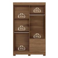 Guarda-Roupa Solteiro Santos Andirá Londrina com 4 Portas, 2 Gavetas e 3 Prateleiras - 130cm de largura - 9