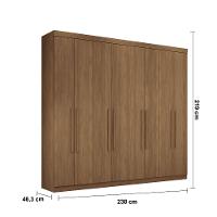 Guarda-Roupa Casal Santos Andirá Master New com 8 Portas, 4 Gavetas e 10 Prateleiras – 238,8cm de largura - 5
