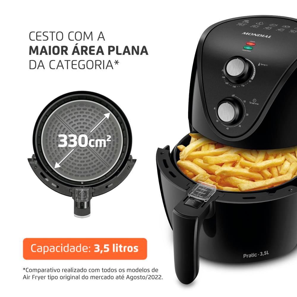 Fritadeira Elétrica Sem Óleo Air Fryer Mondial AF35-BF MK NE 1500W 3,5 Litros - Preta - 2