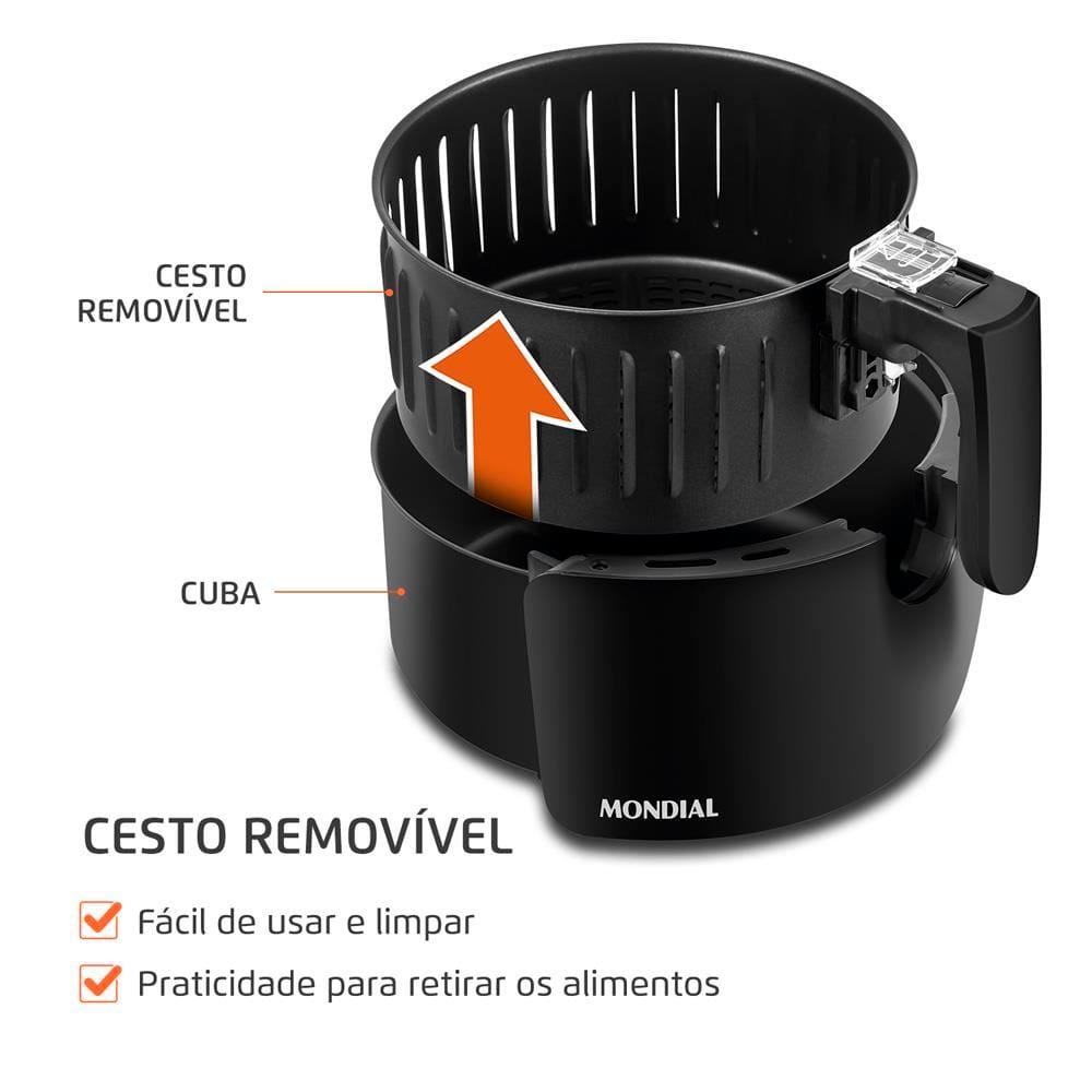 Fritadeira Elétrica Sem Óleo Air Fryer Mondial AF35-BF MK NE 1500W 3,5 Litros - Preta - 4