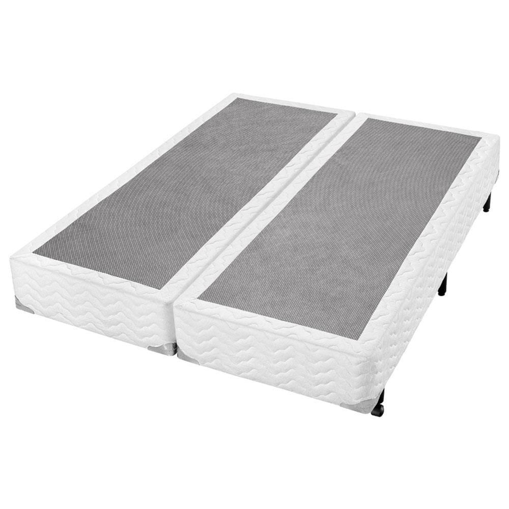Base Box King Size Americanflex Topázio com Revestimento em Tecido Malha 37x193x203cm - Branco - 1
